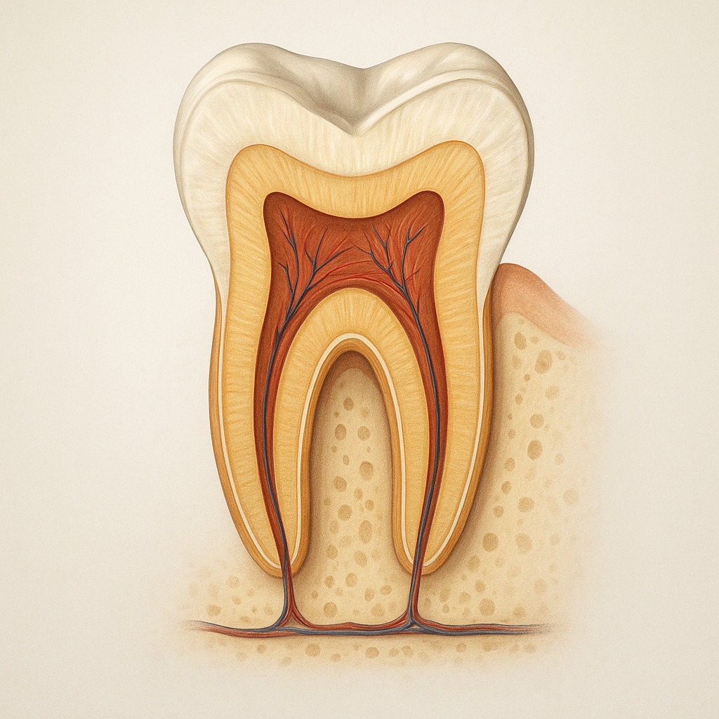 Anatomie d’une dent humaine en coupe